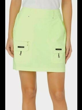 jamie sadock AirWear Neon Lime Cargo Pocket Golf Skirt